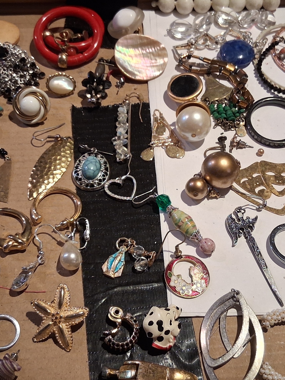 Assorted Women’s Earring Jewelry Lot - Gold, Pearl, Turquoise, Green Accents